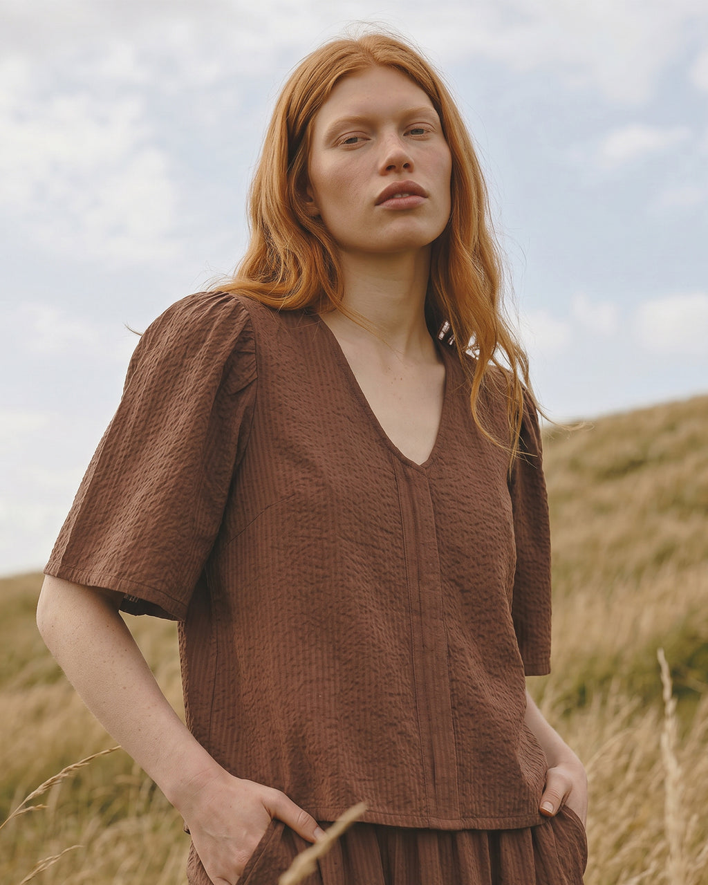 LA ROUGE ApS Sienna Short Sleeve Shirt Chestnut