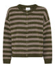 LA ROUGE ApS Sisse Striped Cardigan Cardigan Green/Camel Melange