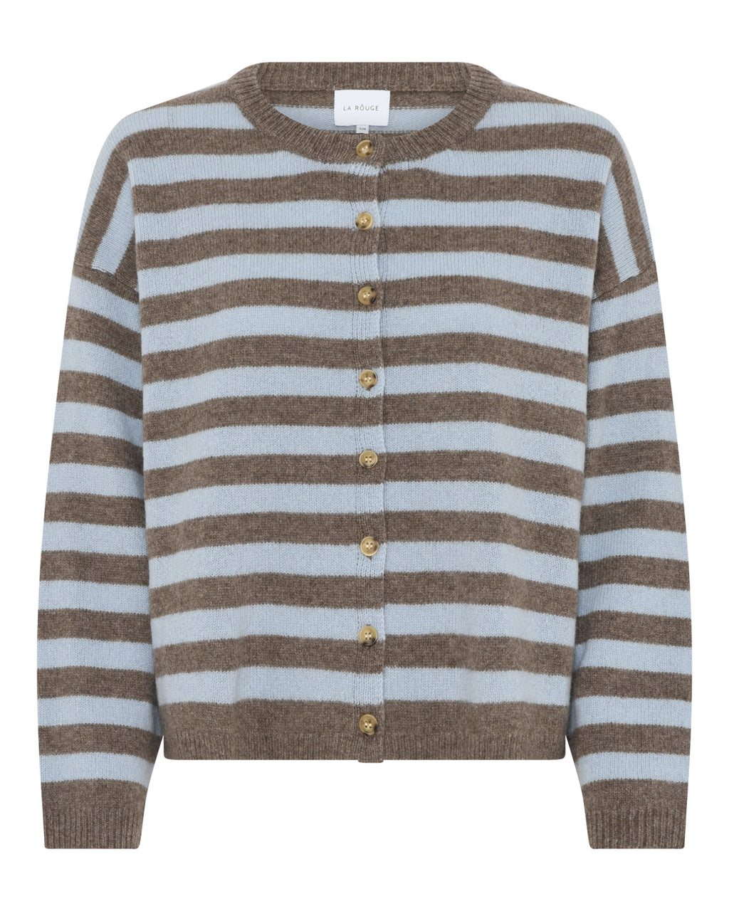 LA ROUGE ApS Sisse Striped Cardigan Cardigan Light Blue/Brown Stripe