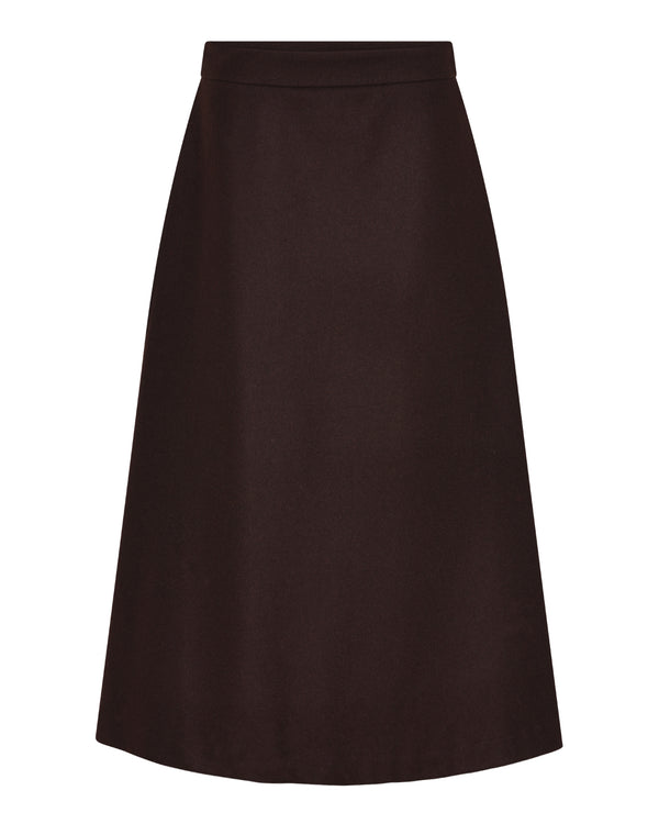 LA ROUGE ApS Sofie Wool Skirt Skirt Dark Brown