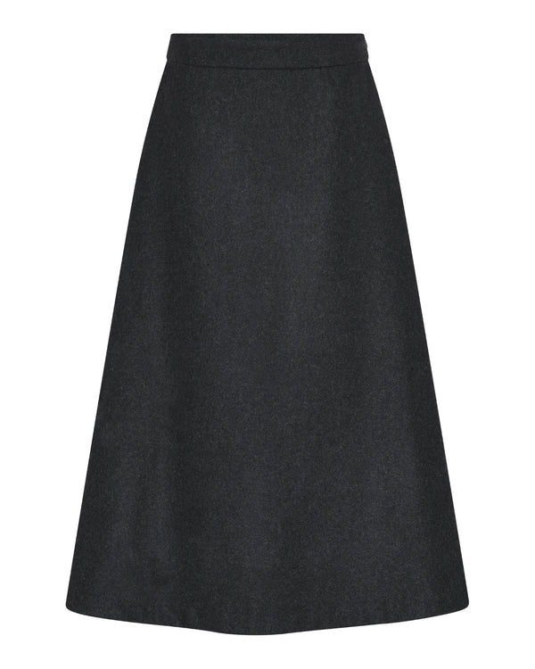 LA ROUGE ApS Sofie Wool Skirt Skirt Dark Grey Melange