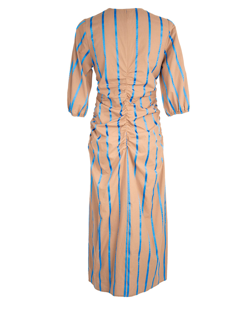 LA ROUGE ApS Stinna Dress Dress Camel / Blue Stripe