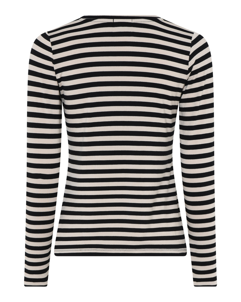 LA ROUGE ApS Stinna Long Sleeve Stripe Long Sleeve Black / Beige