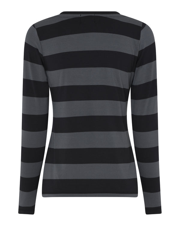 LA ROUGE ApS Stinna Long Sleeve Stripe Long Sleeve Black / Grey Stripe