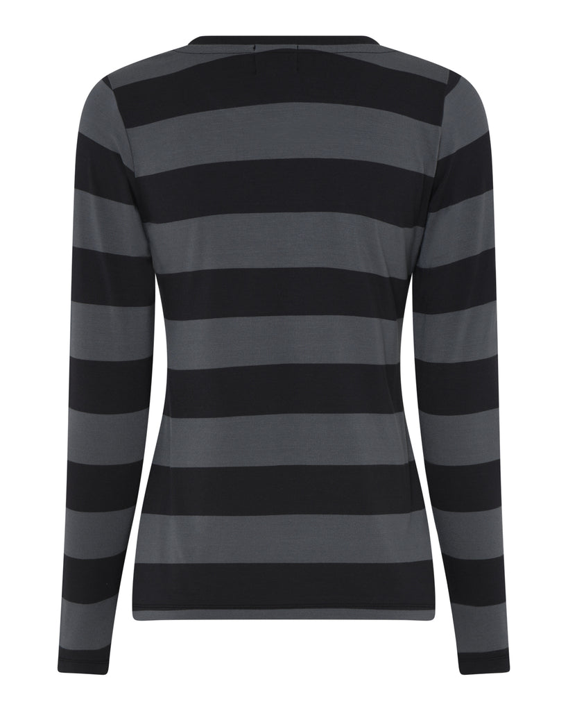 LA ROUGE ApS Stinna Long Sleeve Stripe Long Sleeve Black / Grey Stripe