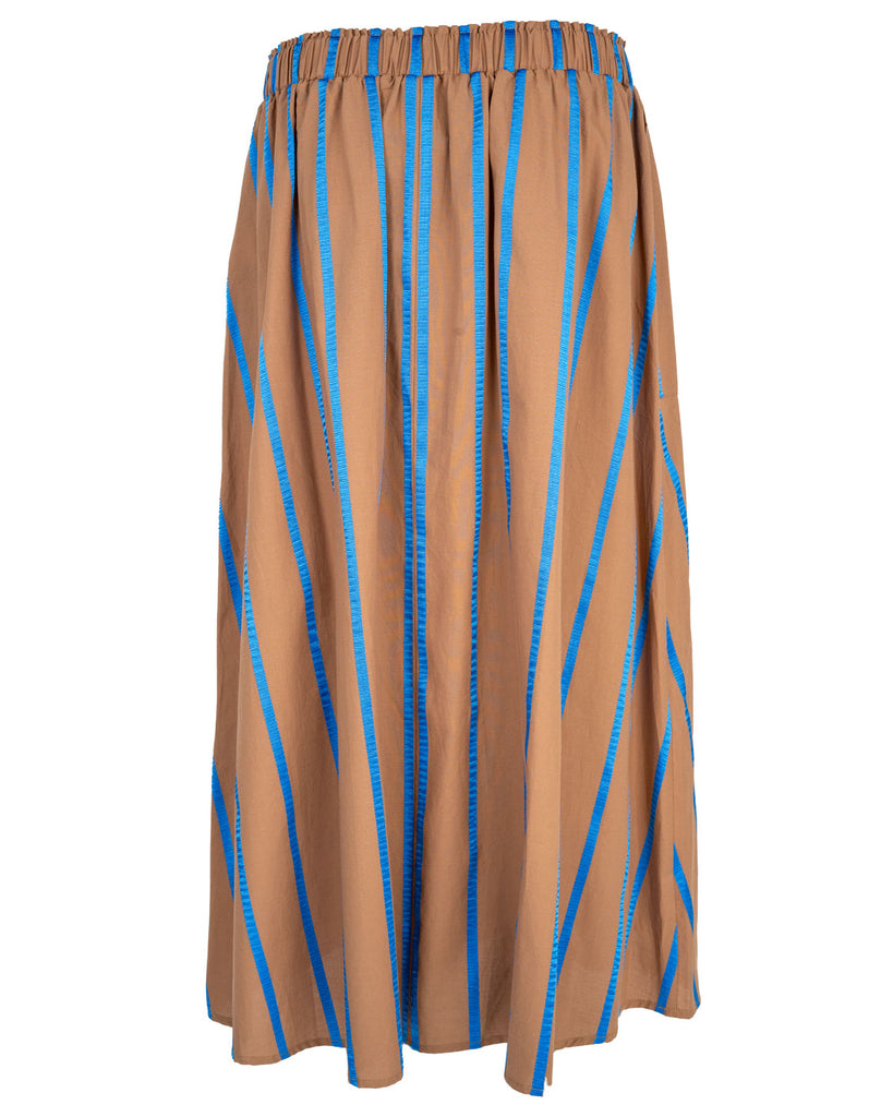 LA ROUGE ApS Stinna Skirt Skirt Camel / Blue Stripe