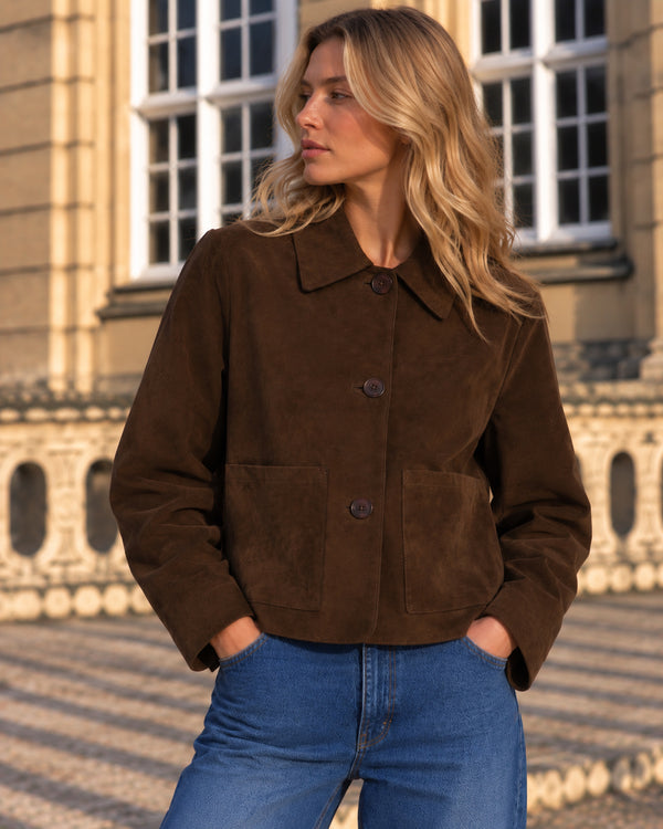 LA ROUGE ApS Sussi Suede Jacket Blazer Chocolate Brown