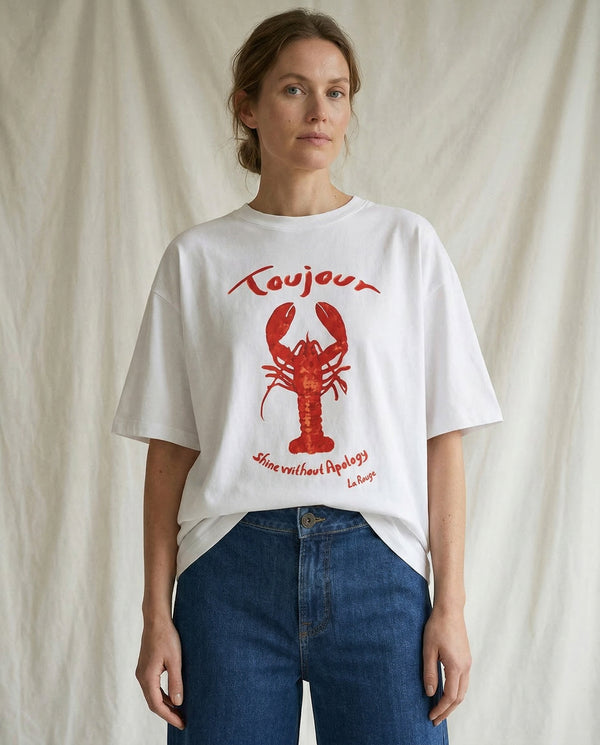 LA ROUGE ApS T-shirt w. Lobster Print T-shirt White