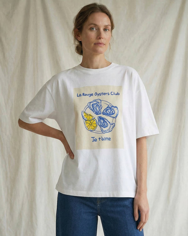 LA ROUGE ApS T-shirt w. Oyster Print T-shirt White