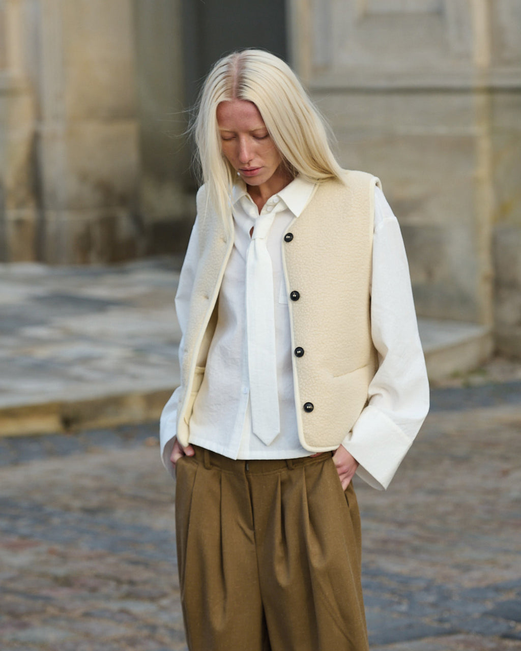 LA ROUGE ApS Teddy Waistcoat Waistcoat Off White