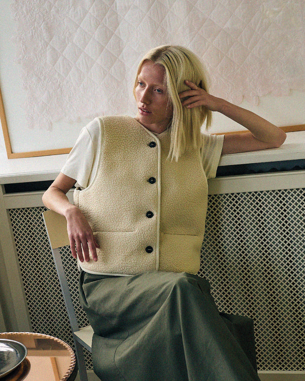 LA ROUGE ApS Teddy Waistcoat Waistcoat Off White