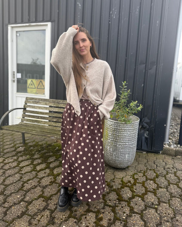 LA ROUGE ApS Vilma Dot Skirt Skirt Dark Brown/Sand Dot