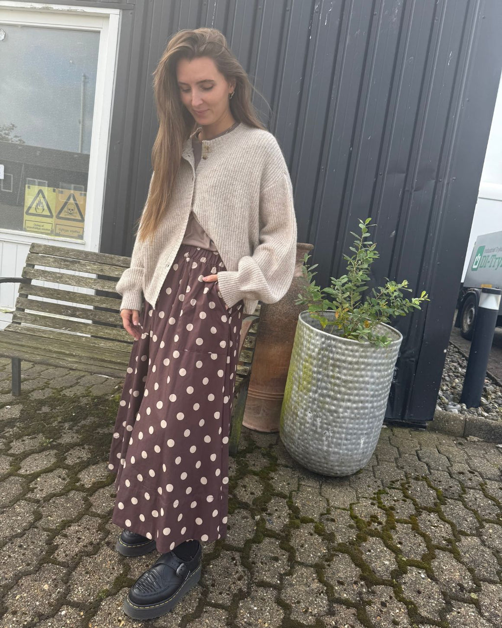 LA ROUGE ApS Vilma Dot Skirt Skirt Dark Brown/Sand Dot