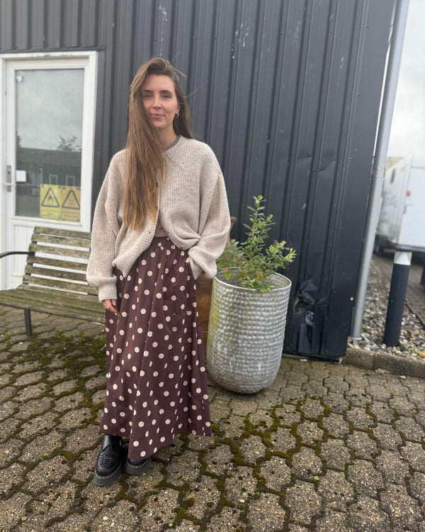 LA ROUGE ApS Vilma Dot Skirt Skirt Dark Brown/Sand Dot