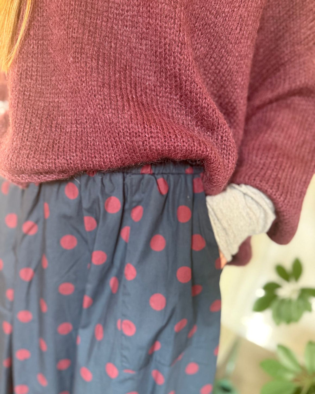 LA ROUGE ApS Vilma Dot Skirt Skirt Navy/Wine Dot