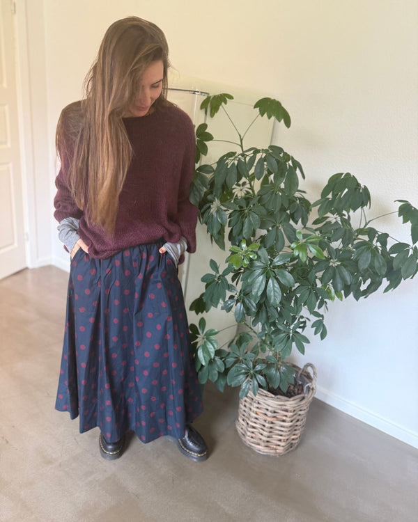 LA ROUGE ApS Vilma Dot Skirt Skirt Navy/Wine Dot