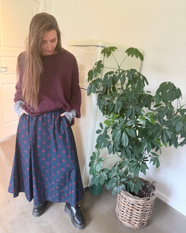 LA ROUGE ApS Vilma Dot Skirt Skirt Navy/Wine Dot