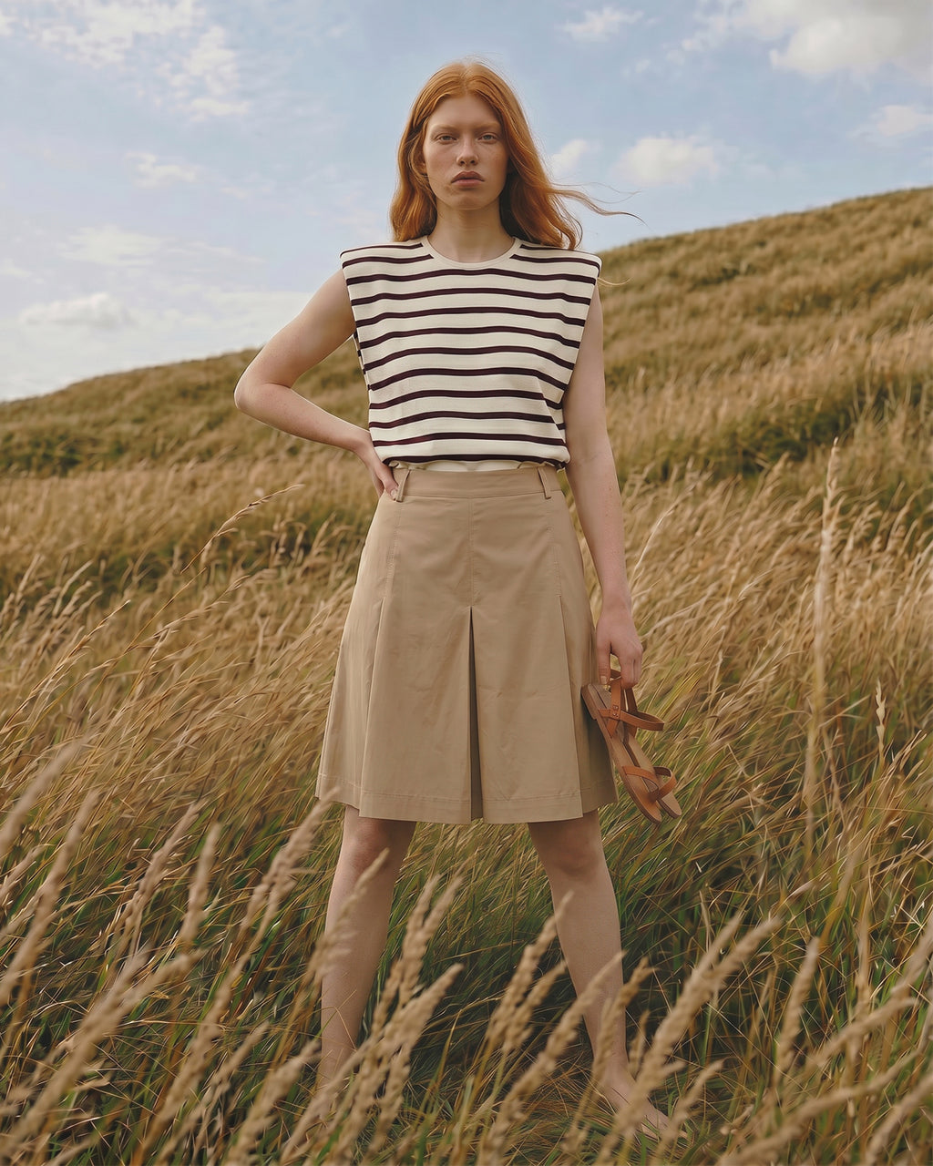 LA ROUGE ApS Vilma Plisse Skirt Skirt Dark Sand