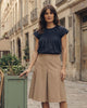 LA ROUGE ApS Vilma Plisse Skirt Skirt Dark Sand