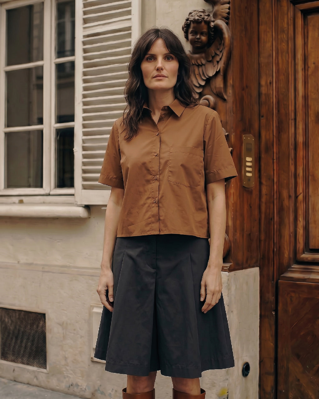 LA ROUGE ApS Vilma S/S Shirt Short Sleeve Chestnut