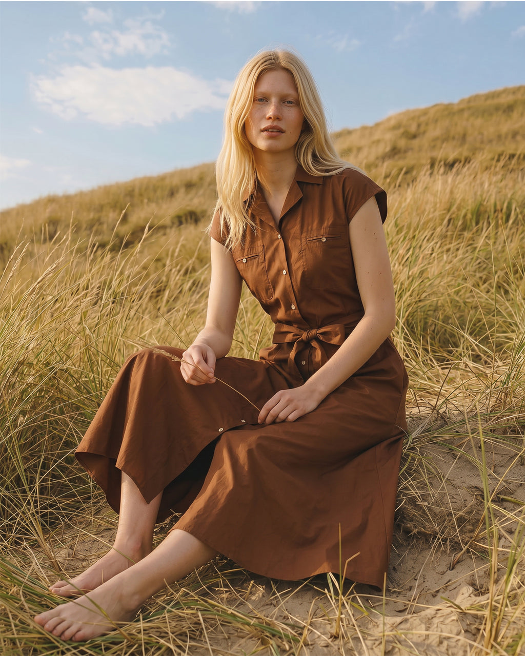 LA ROUGE ApS Vilma Shirtdress Shirtdress Chestnut