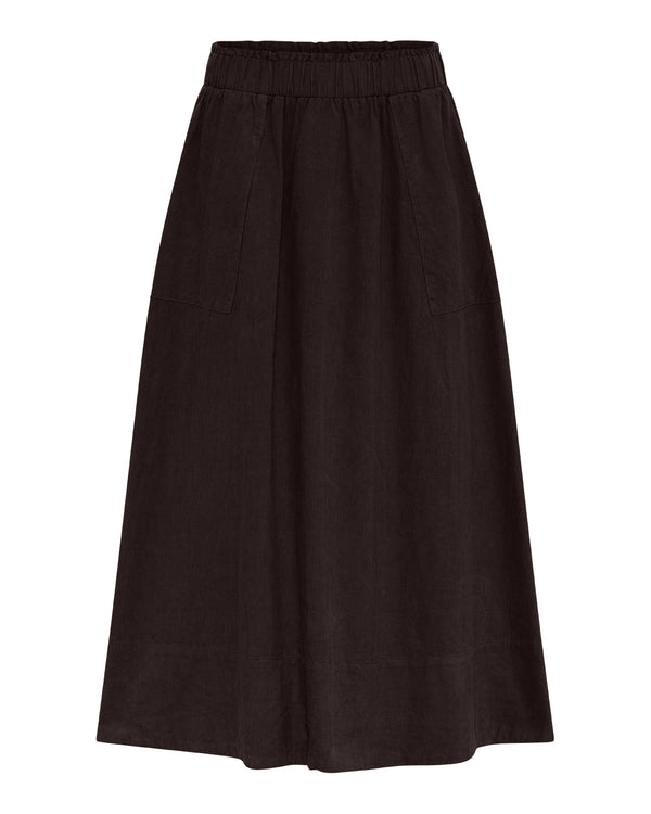 LA ROUGE ApS Vilma Skirt - Corduroy Skirt Dark Brown