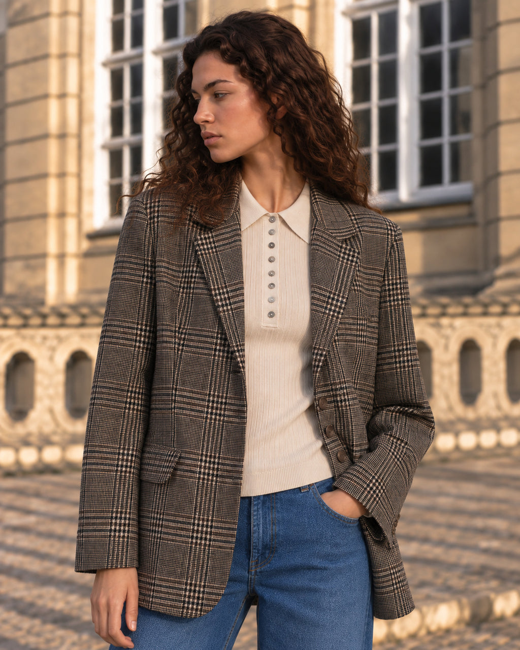 LA ROUGE ApS Winnie Wool Jacket Jacket Brown Checks